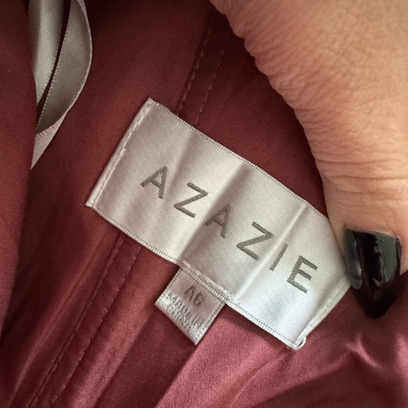 AZAZIE KEYLA Desert Rose A-Line V-Neck Pleated Chiffon Dress - Size A6 - Picture 6 of 6